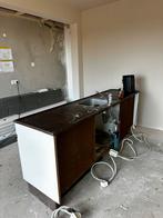 Aanrechtblok met kraan en afvoer, Ophalen, Gebruikt, Wit, 150 tot 200 cm