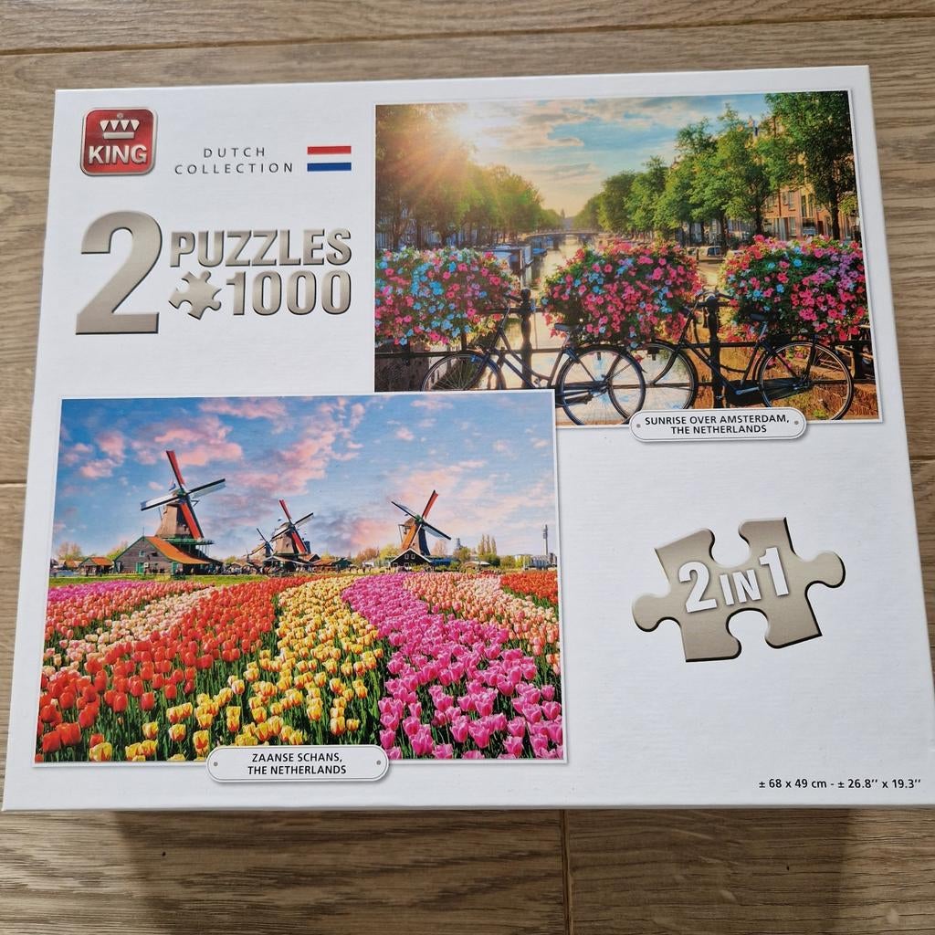 King Dutch Collection: 2 Legpuzzels van 1000 stukjes, Ophalen of Verzenden, 500 t/m 1500 stukjes, Zo goed als nieuw, Legpuzzel