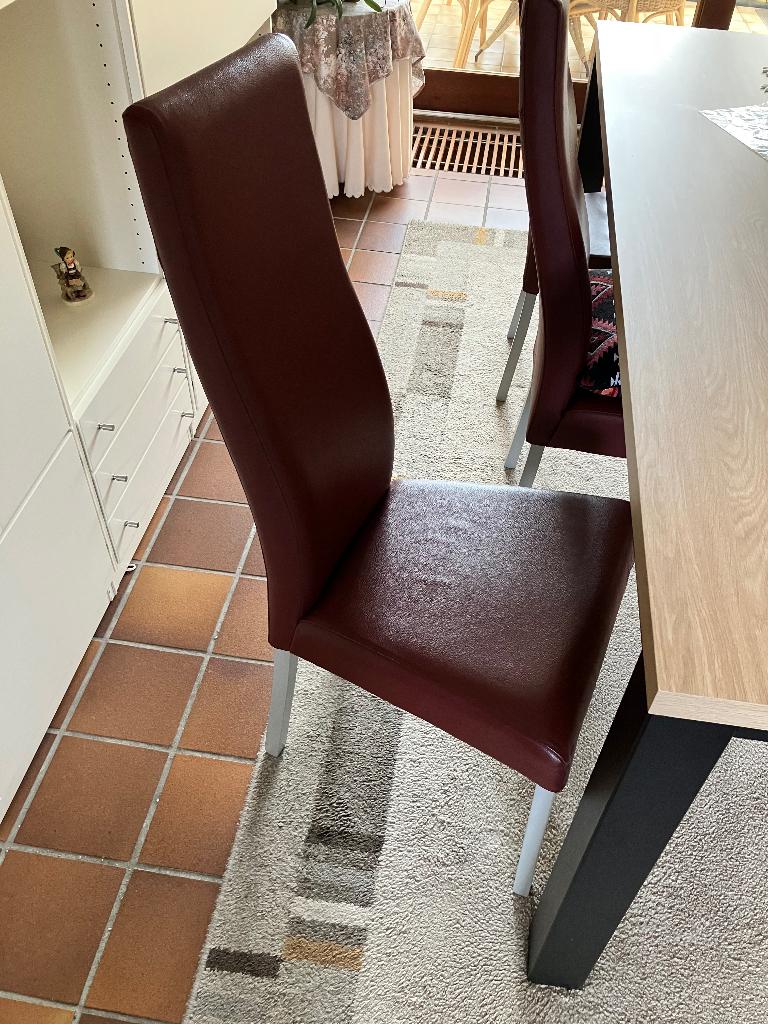 6 eetkamerstoelen leer, Ophalen, Gebruikt, Leer, Vijf, Zes of meer stoelen