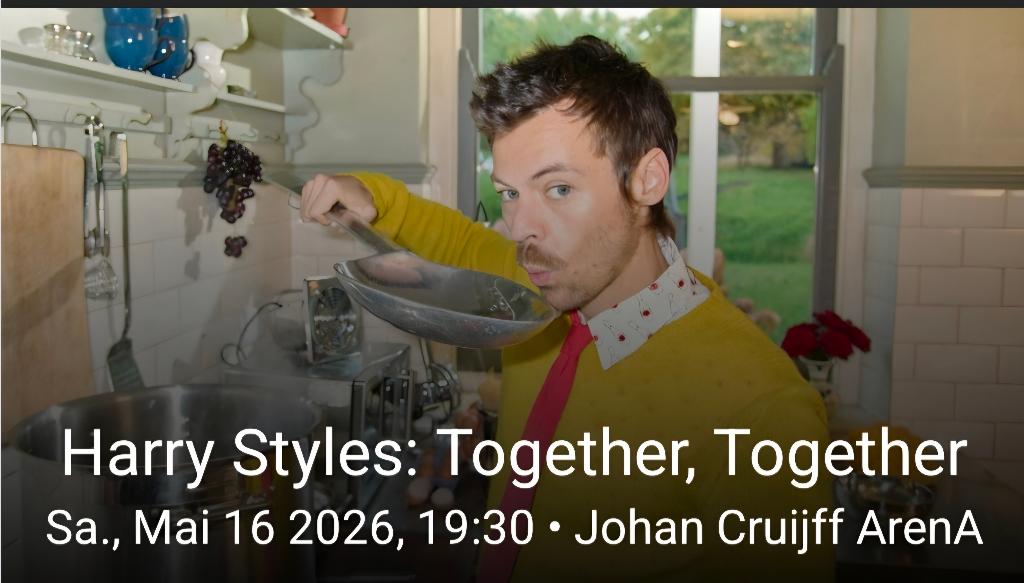 3 tickets, Harry Styles-concert, Amsterdam, 16 mei 2026, Drie personen of meer, Mei