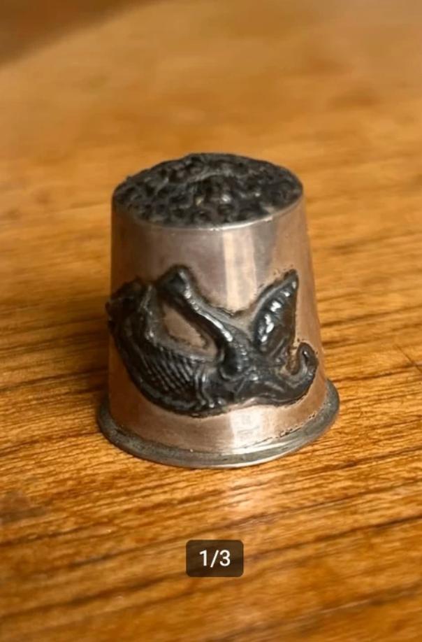 Verzilverde Vingerhoed Thailand, Ophalen of Verzenden, Zo goed als nieuw, Zilver