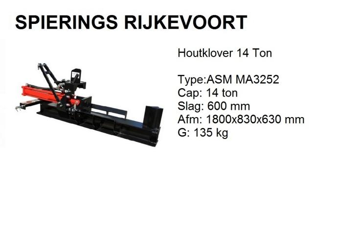 Houtklover 14 ton 60 cm  tractor houtkloof trekker  kleuver, Tuin en Terras, Niet ingevuld, Niet ingevuld, Nieuw, Ophalen of Verzenden