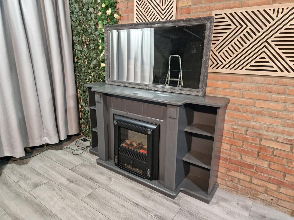 Elektrische sfeerhaard met verwarming, Huis en Inrichting, Haarden, Elektrische haard, Ophalen