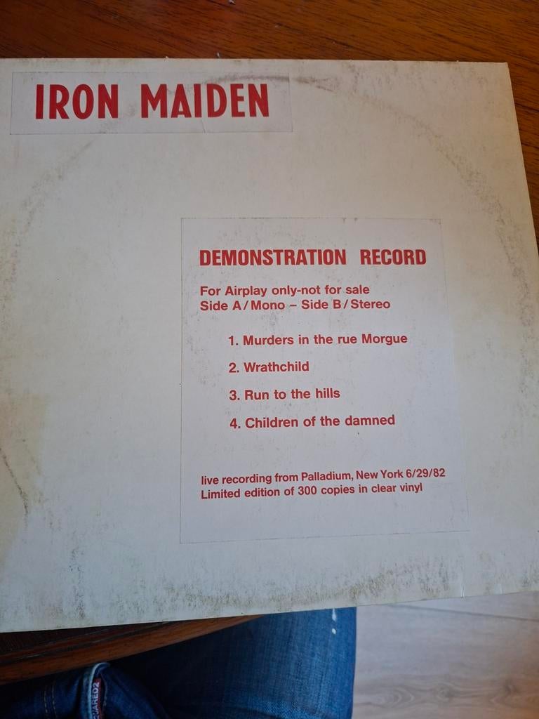 Iron Maiden - Demonstration Record (Clear Vinyl, Limited), Ophalen of Verzenden, Gebruikt