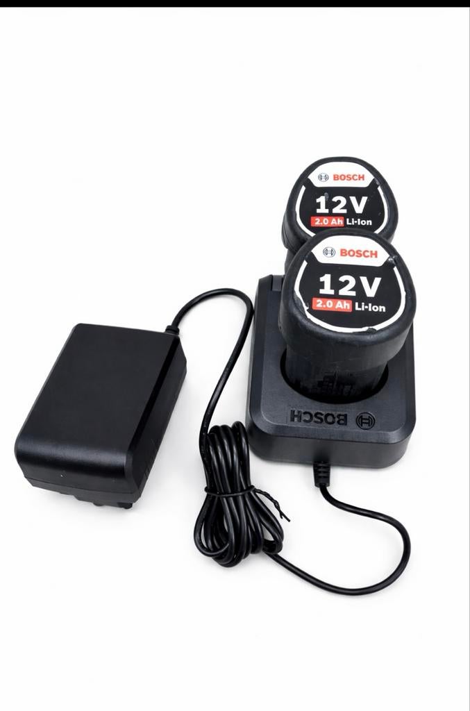 Bosch 12V 2.0 Ah Li-Ion accu's met lader, Ophalen of Verzenden, Gebruikt, Overige typen