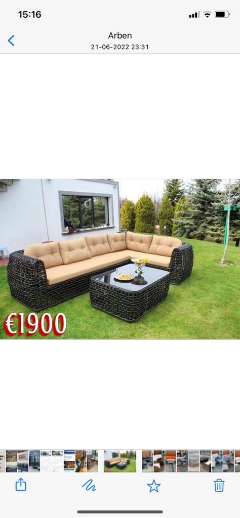 Nieuwe Tuinset terras lounge nu €1000 van €1900, Tuin en Terras, Picknicktafels, Ophalen of Verzenden, Zo goed als nieuw, Rechthoekig