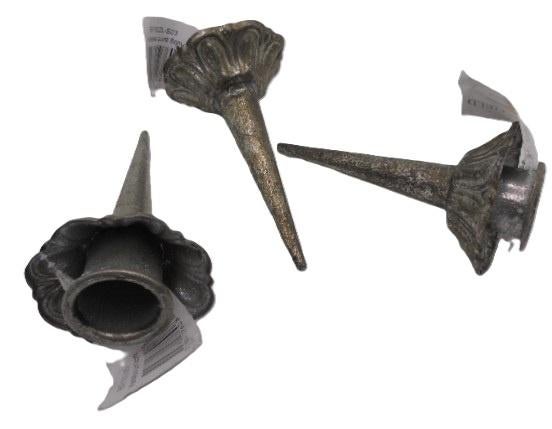 KANDELAAR HOUDER PUNT OLD SILVER 8 CM Nieuw, Overige kleuren, -, -, Nieuw