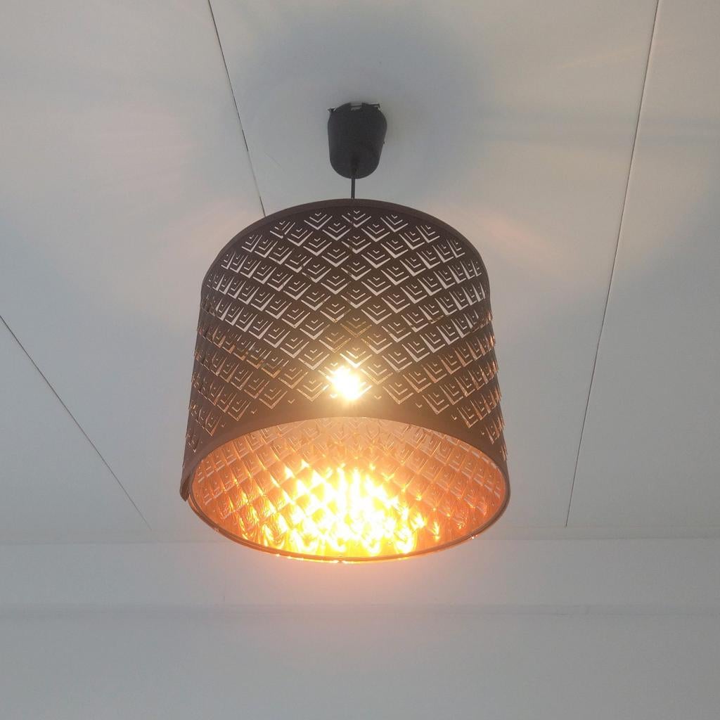 GRATIS IKEA Lampenkap Hanglamp NYMO filigrain zwart en brons, Ophalen