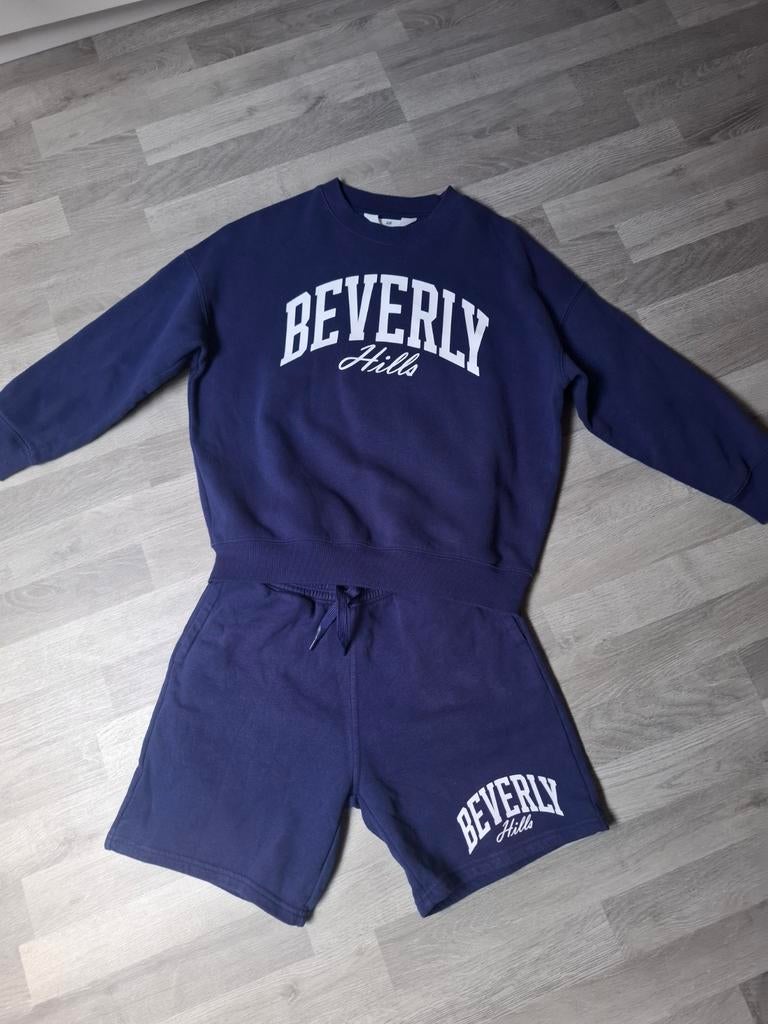 H&M Beverly Hills Set: Trui en Short - Maat 140, Gebruikt, H&M, Ophalen of Verzenden, Setje