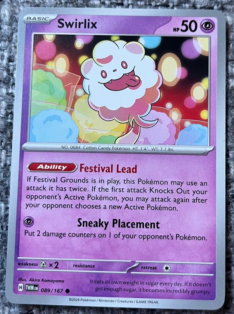 Pokémonkaart Swirlix (684) • Twilight Masquerade (089/167), Verzenden, Nieuw, Losse kaart