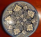 Handgeschilderd Marokkaans schaal/Bord - Blauw/Wit, Ophalen