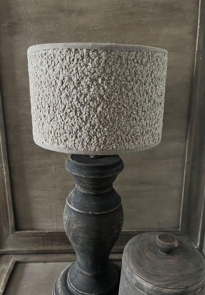 Lampenkap Teddy Bouclé 20cm, Huis en Inrichting, Lampen | Lampenkappen, Grijs, -, Rond, Nieuw