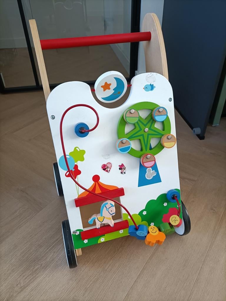 Houten loopwagen, Ophalen of Verzenden, Gebruikt, Overige typen, Met wieltjes