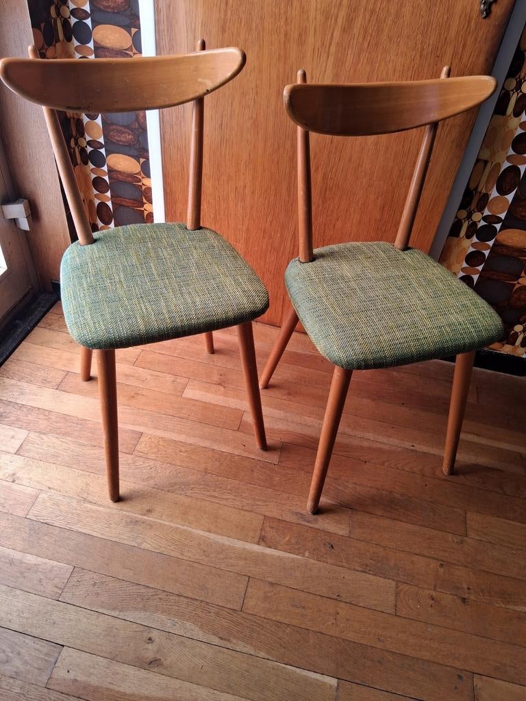 2 stuks vintage stoelen, Huis en Inrichting, Stoelen, Twee, Overige kleuren, Vintage, Ophalen of Verzenden