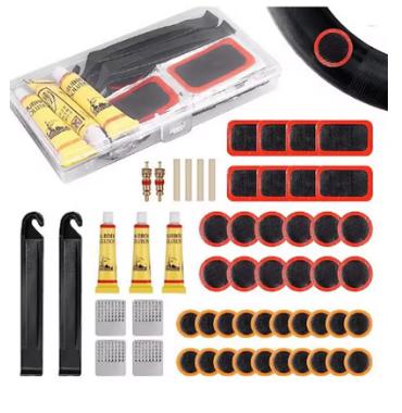 Fiets reparatie set / gereedschap voor lekke banden 48 items, Fietsen en Brommers, Fietsaccessoires | Fietsgereedschap, Ophalen of Verzenden