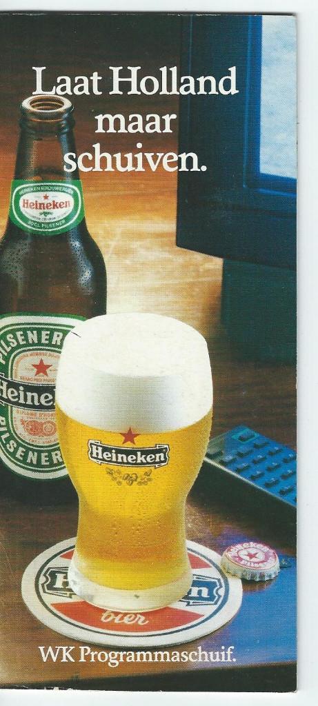 Heineken bier promo: WK 1990 Italië Programmaschuif, Verzamelen, Biermerken, Zo goed als nieuw, Overige typen, Heineken, Ophalen of Verzenden