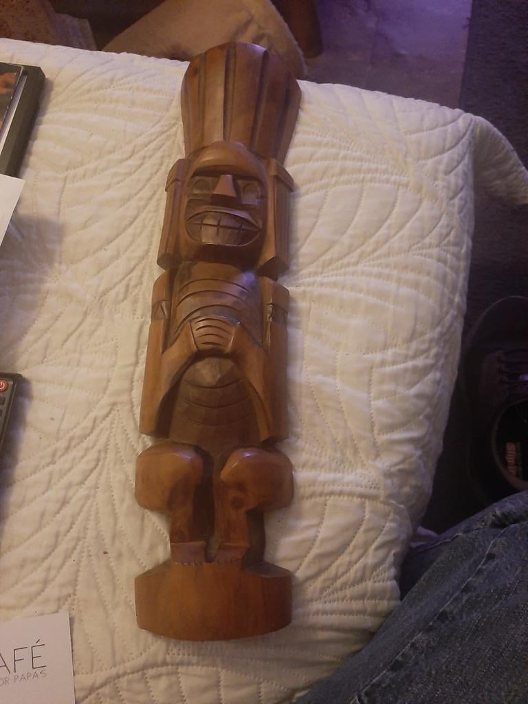 Houten Totempaal - Handgesneden Decoratie, Overige onderwerpen, Ophalen of Verzenden, Handgemaakt, 20 - 50 cm