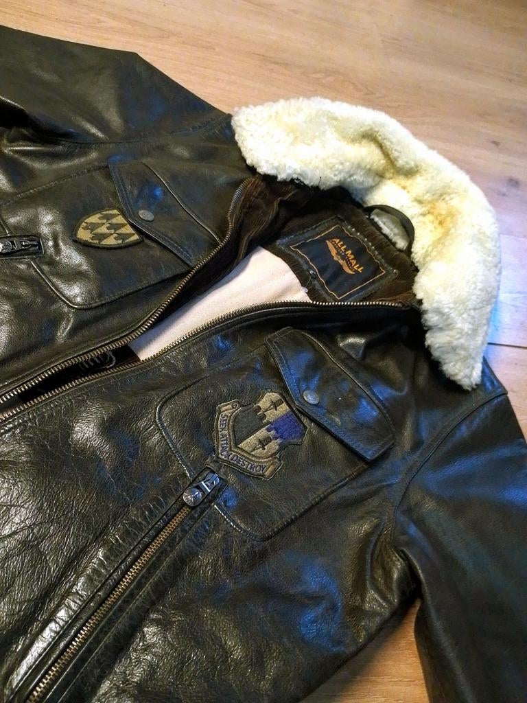 Supergaaf vintage leren Pall Mall piloten jack!, Kleding | Heren, Maat 52/54 (L), Zwart, Ophalen of Verzenden, Zo goed als nieuw