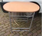 Mooie Ovale Keukentafel in metaal en hout - 85x53x81, Ophalen, 50 tot 100 cm, Zo goed als nieuw, Metaal