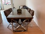 Eetkamer set Erik kuster styl, Huis en Inrichting, Tafels | Eettafels, Gebruikt, 200 cm of meer, Glas, Rechthoekig