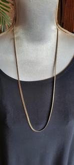 Vintage ketting,goud verguld,platte slangschakel, jaren 60., Ophalen of Verzenden, Overige materialen, Ketting, Verguld