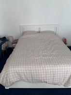 Bed zonder matras en dekens, Ophalen, Wit, 140 cm, Hout