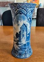 Antieke Delftsblauwe vaas met kasteel en bloemmotief, Ophalen