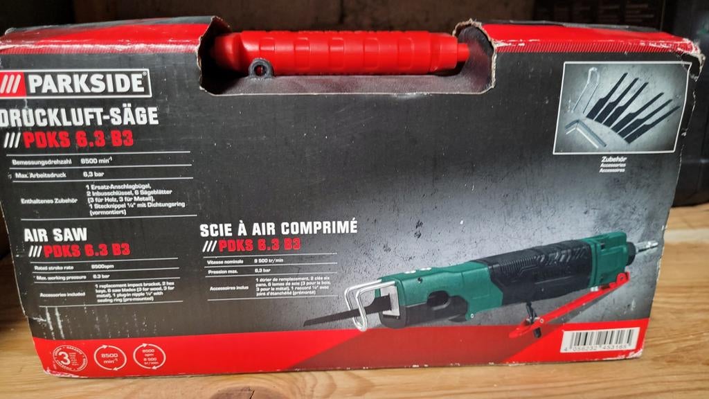 Parkside Luchtdruk Zaag PDKS 6.3 B3 - Nieuwstaat, Ophalen, Minder dan 30 mm, Nieuw, Parkside
