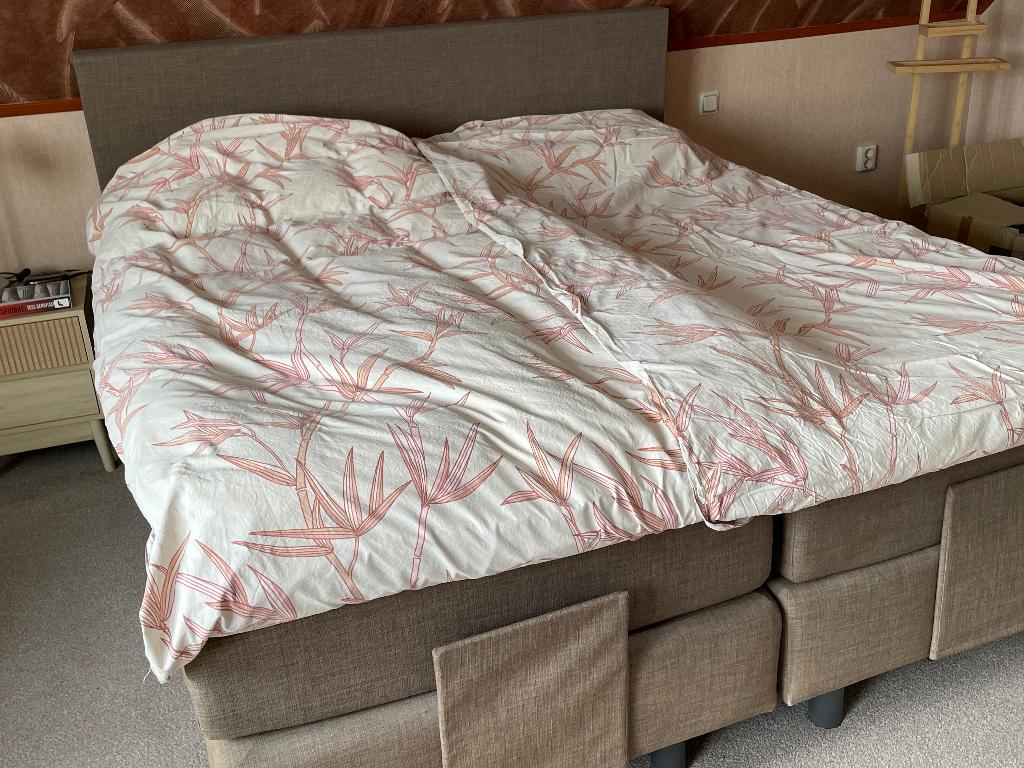 Boxspring, Ophalen, Gebruikt, Bruin, Tweepersoons