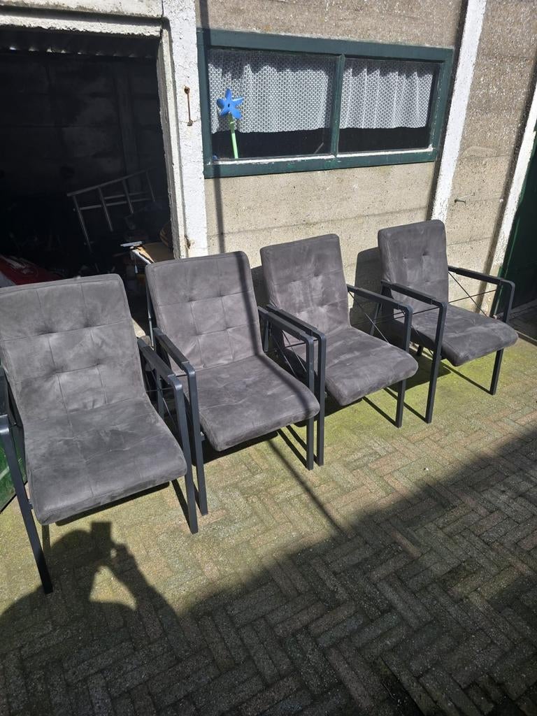 4 eetkamerstoelen van Bommel, Huis en Inrichting, Stoelen, Ophalen, Gebruikt, Zwart, Vier