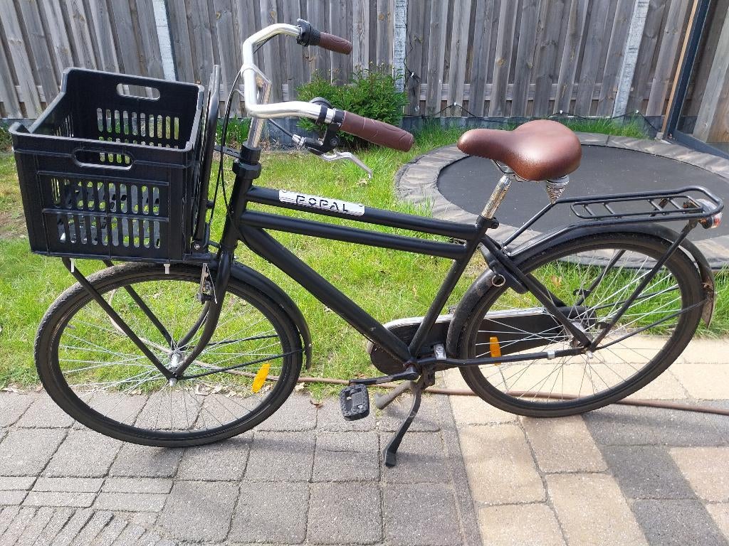 Jongens Fiets zwart popal, Terugtraprem, Gebruikt, Versnellingen, 50 tot 53 cm