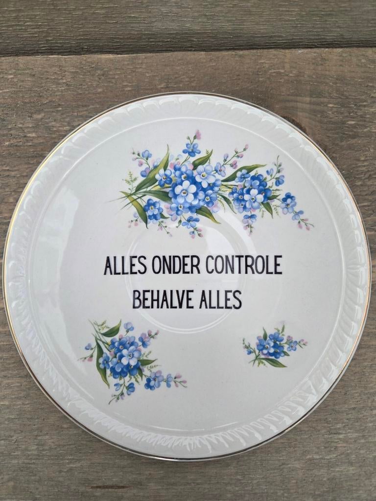 Uniek Sierbordje / Schoteltje met Tekst., Ophalen of Verzenden