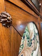 Vintage houten kledingkast houtsnijwerk art deco, Ophalen, Gebruikt, 100 tot 150 cm, 200 cm of meer