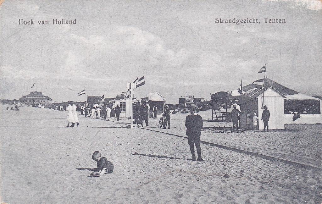 Hoek van Holland. Strandgezicht. Tenten.  **, Verzenden, 1920 tot 1940, Ongelopen, Zuid-Holland
