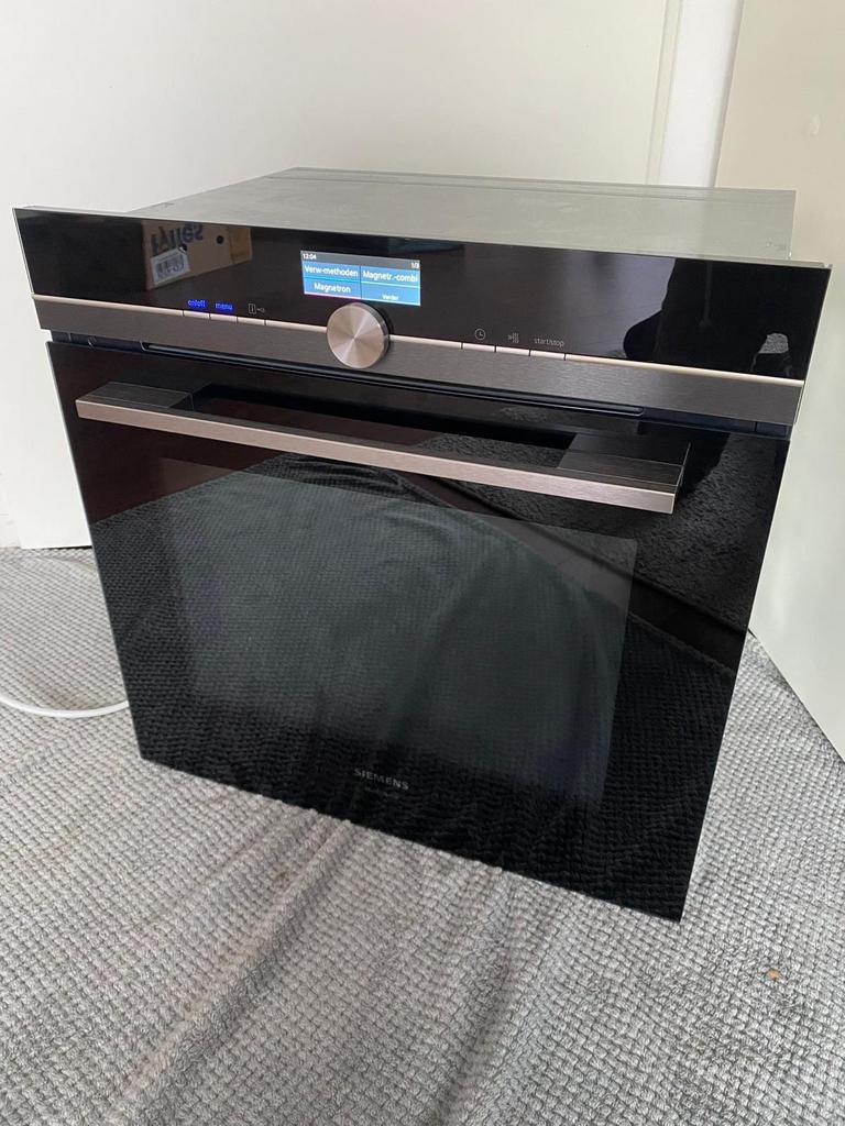 LUXE SIEMENS BLACKSTEEL COMBI OVEN MAGNETRON MET WIFI, Ophalen of Verzenden, Zo goed als nieuw, Magnetronfunctie, 45 tot 60 cm