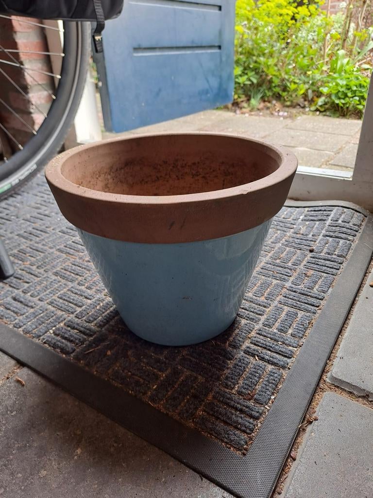 Bloempotten met metalen standaard, Tuin en Terras, Ophalen, Minder dan 30 cm, Minder dan 60 cm, Rond