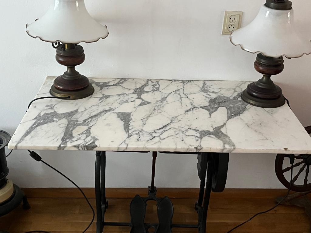 Marmeren tafel, Tuin en Terras, Tuintafels, Ophalen, Zo goed als nieuw, Rechthoekig, Overige materialen