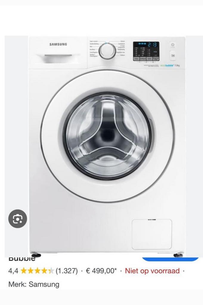 Samsung eco bubble wasmachine 7kg, Ophalen of Verzenden, Zo goed als nieuw, 85 tot 90 cm, 1200 tot 1600 toeren