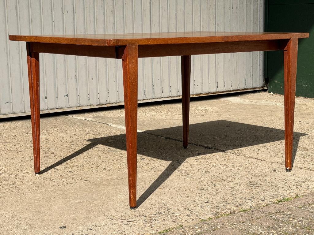 Rosengren Hansen Uitschuifbare eettafel Vintage Deens Design, Huis en Inrichting, Ophalen, Gebruikt, Teakhout, 200 cm of meer