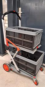 Clax trolly/transportkar met 2 klapkratten, inklapbaar, 100 liter of meer, Ophalen, Transportkar