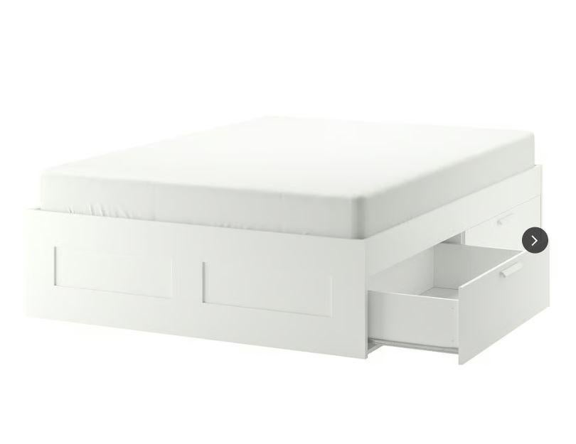 IKEA Brimes 2 Persoonsbed Wit, Ophalen, Gebruikt, Wit, Tweepersoons