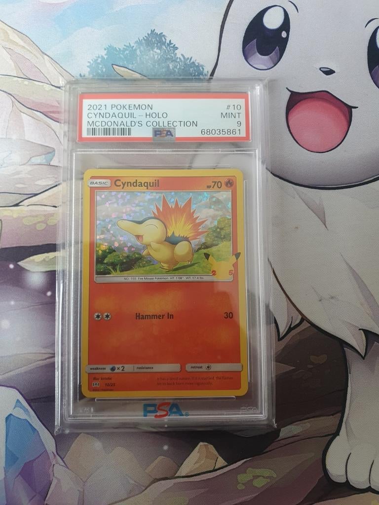 Cyndaquil holo psa 9, Ophalen of Verzenden, Zo goed als nieuw