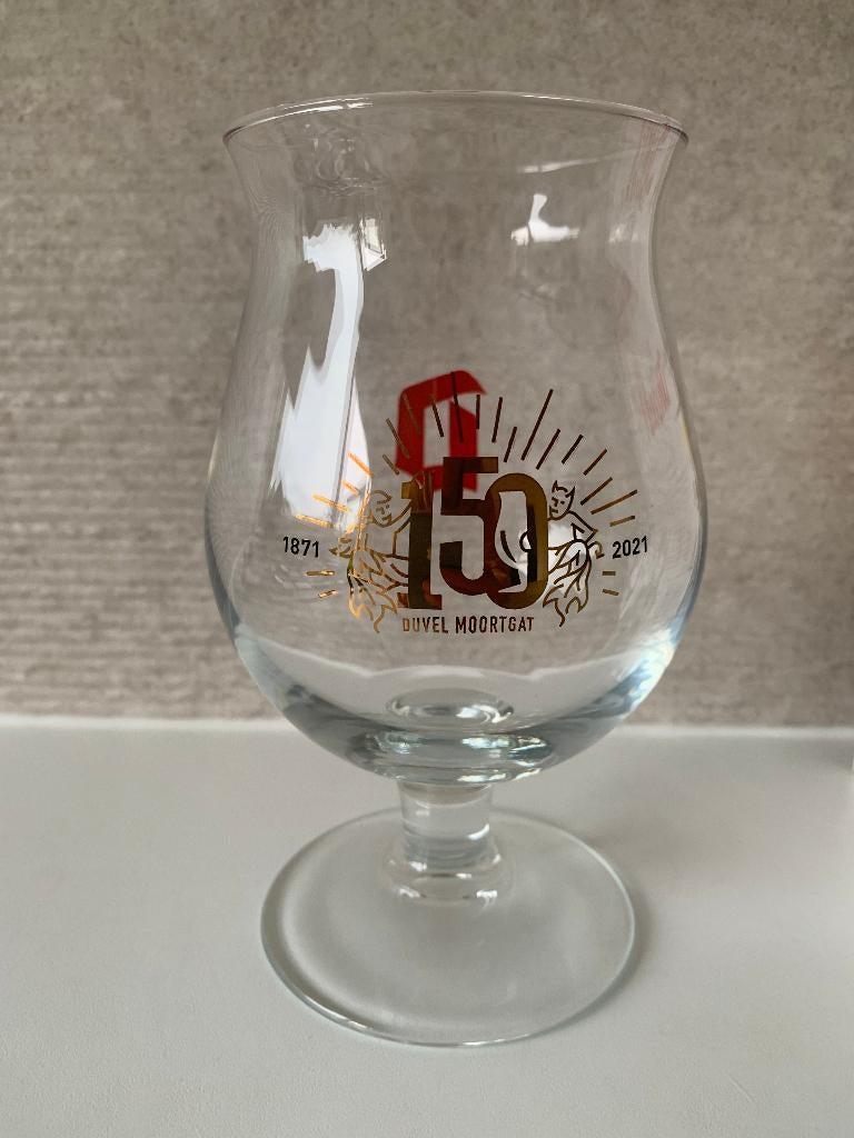Nieuw Duvel glas 150 jaar Duvel Moortgat 1871 - 2021, Ophalen of Verzenden, Nieuw, Glas of Glazen, Duvel