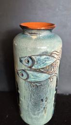 Walter Rhaue zeldzame Vissen design vaas studiokeramiek, Ophalen of Verzenden