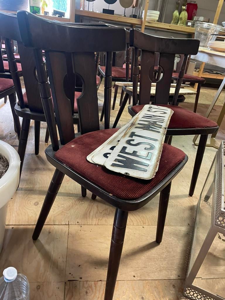 Cafe stoelen eiken 44 stuks zeer massief, Ophalen of Verzenden, Zo goed als nieuw, Bruin, Vijf, Zes of meer stoelen