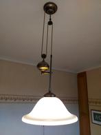 Hanglamp en 2 muurlampjes koper met melkglas kap, Ophalen of Verzenden, Minder dan 50 cm