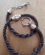 antieke double horlogeketting van mensenhaar 40 cm, Verzenden, Zo goed als nieuw