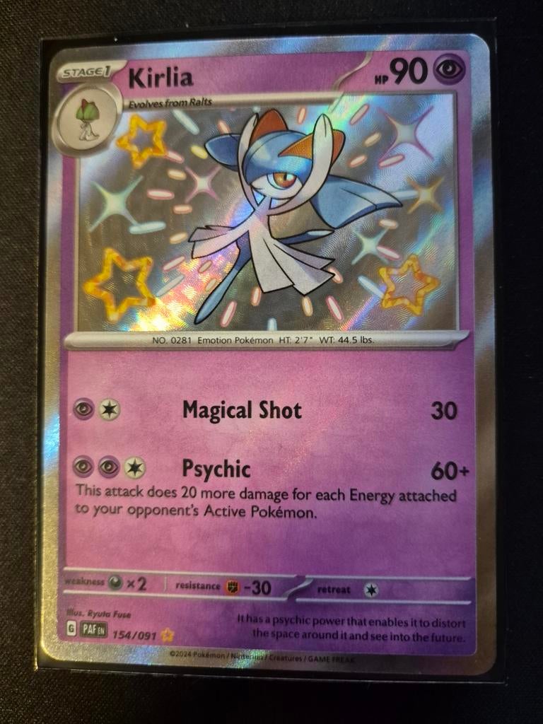 Kirlia Pokémon Kaart - Holo Foil 154/091, Ophalen of Verzenden, Zo goed als nieuw, Losse kaart, Foil