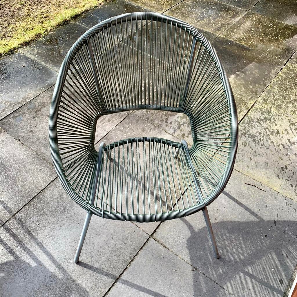 4 x draadstoelen Tess - Groen, Tuin en Terras, Ophalen, Gebruikt, Wicker, Stapelbaar