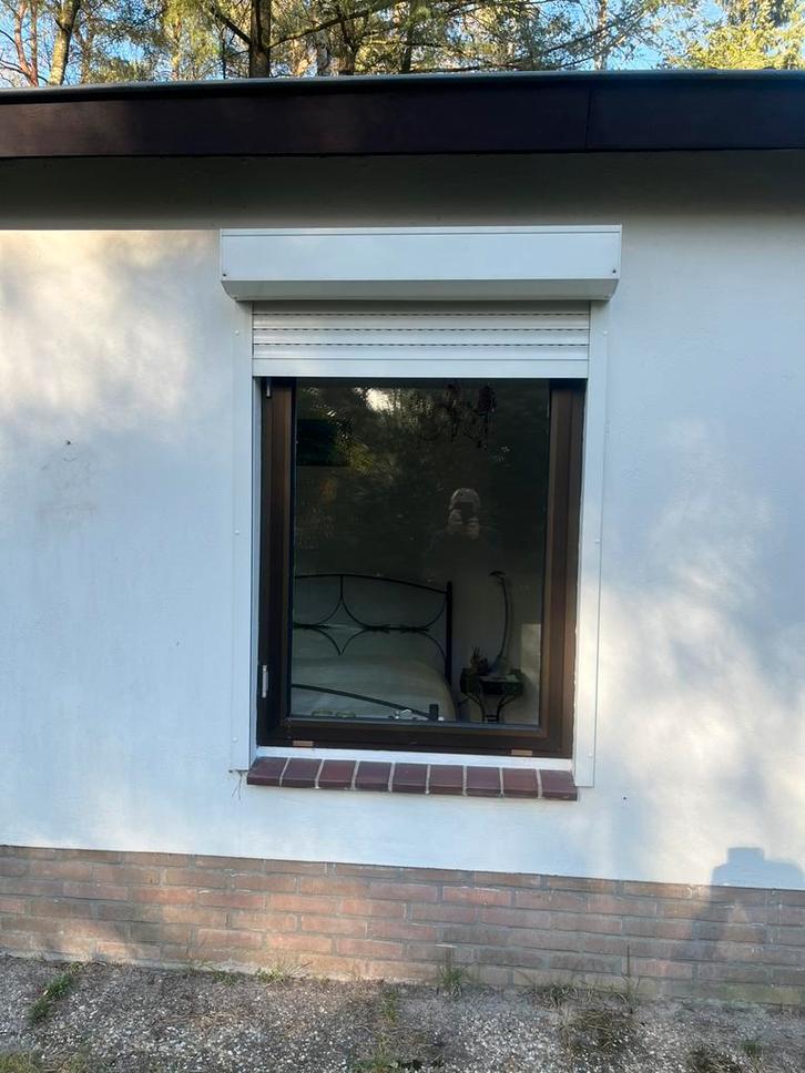 Aluminium rolluiken, Doe-het-zelf en Verbouw, Rolluiken, Gebruikt, 150 tot 200 cm, 100 tot 150 cm, Wit, Elektrische bediening